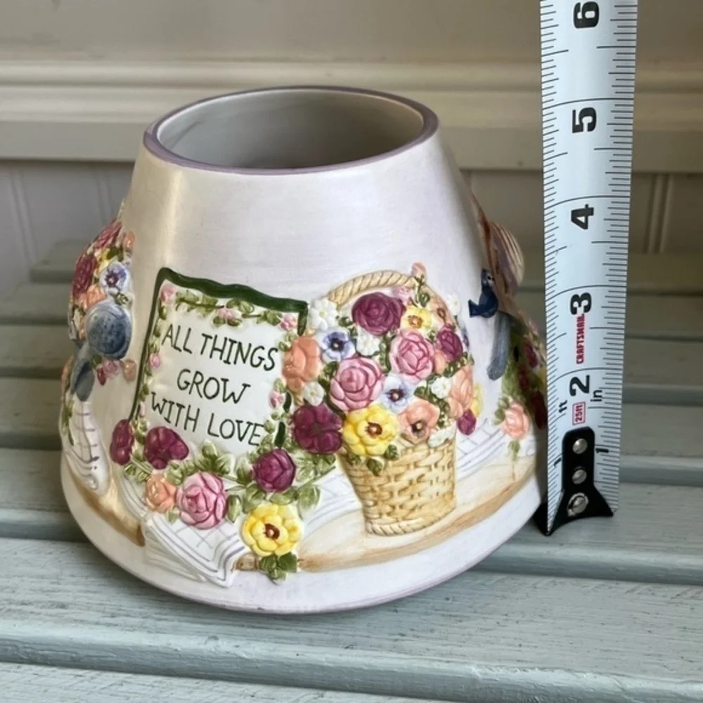 Spring Blossom Gardener’s Large Candle Shade by Laurie Korsgaden Watercolors NWT